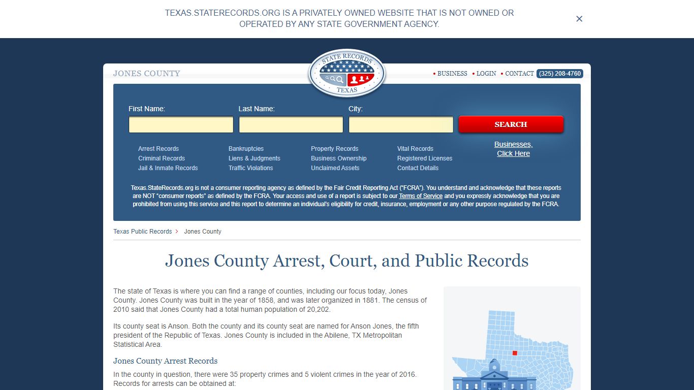 Jones County Arrest, Court, and Public Records