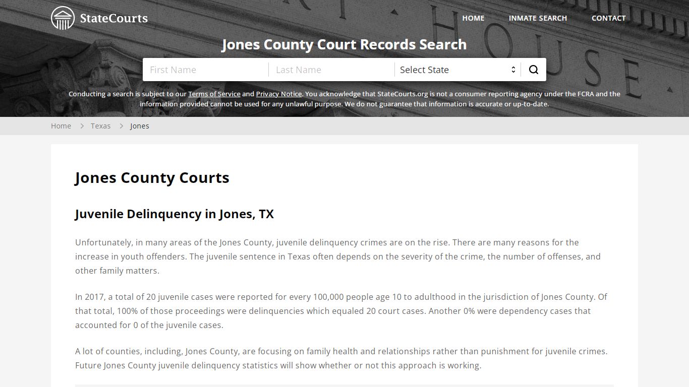 Jones County, TX Courts - Records & Cases - StateCourts